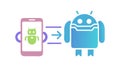 Android Mobile Transfer, Seamless Data Sync, vector design Generative AI Royalty Free Stock Photo