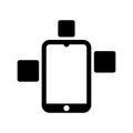 Android, modular, phone, project icon. Black vector graphics Royalty Free Stock Photo
