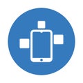 Android, modular, phone, project icon. blue color design Royalty Free Stock Photo