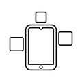 Android, modular, phone, project line icon. Outline vector Royalty Free Stock Photo