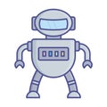 Android outline with color fill inside vector icon which can easily modify or edit