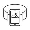 Android phone  Line Style vector icon which can easily modify or edit Royalty Free Stock Photo