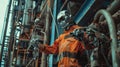 android robot busy working as an engineer in an factory Generated with AI Royalty Free Stock Photo