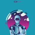 Android robot crossed hand vector illustration