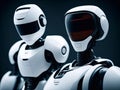 android, robot, cyborg, half body generative ai illustration art