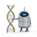 Android robot with dna helix Royalty Free Stock Photo