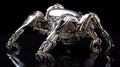 Android robot, futuristic technology, cyborg artificial intelligence concept. Dark background, isolate. AI generated. Royalty Free Stock Photo