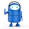 Android robot with headset Royalty Free Stock Photo