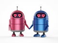 Android robot in love Royalty Free Stock Photo
