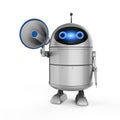 Android robot with megaphone