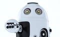 Android robot pointing at you.