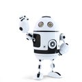 Android robot showing ok sign. Technology concept Royalty Free Stock Photo