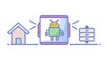 Android Robot in a Smart Home Interface Vector Icon. vector design Generative AI Royalty Free Stock Photo