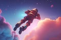 android robot in space. Alien cyborg. Neural network AI generated