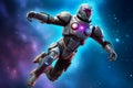 android robot in space. Alien cyborg. Neural network AI generated