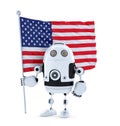 Android Robot with standing American flag