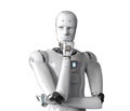 Android robot thinking Royalty Free Stock Photo