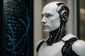 Android Standing In Data Center 081125 Royalty Free Stock Photo