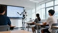 Android Teacher Robot Instructing Students Classroom Education Royalty Free Stock Photo