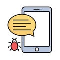 Android virus Fill color vector icon which can easily modify or edit