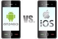 Android vs ios Royalty Free Stock Photo