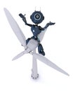 Android with wind turbine