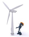 Android with wind turbine