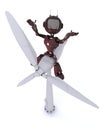 Android with wind turbine