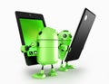 Androids with tablet Royalty Free Stock Photo