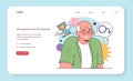 Andropause or male menopause web banner or landing page. Decrease Royalty Free Stock Photo