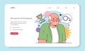 Andropause or male menopause web banner or landing page. Decrease