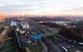 Andropov avenue and the technopark metro station at dawn.