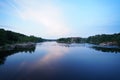 The Androscoggin River at dusk in Brunswick Maine Royalty Free Stock Photo