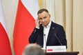 Andrzej Duda during press conference