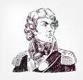 Andrzej Tadeusz Bonawentura Kosciuszko vector sketch portrait Royalty Free Stock Photo