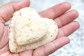 Ãâands holding a heart of bread Royalty Free Stock Photo