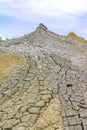 andscape with muddy volcano in Buzau, Paclele mari, Romania Royalty Free Stock Photo