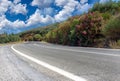 Landscape and road through mountains at western part of Crete island Royalty Free Stock Photo