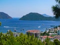 andscape turkey coastline hotels boats sea mountains Royalty Free Stock Photo