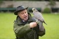 Andy Hughes, a professional resident Falconer demonstrates and explains the different hunting methods used by owls, hawks and