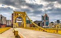 Andy Warhol Bridge across the Allegheny River in Pittsburgh, Pennsylvania Royalty Free Stock Photo