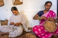 2 female artists at work, Anegundi, Karnataka, India