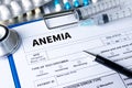 ANEMIA blood for Anemia test , Medical Concept: Anemia , Diagno