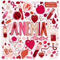 Anemia doodles background