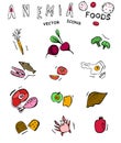 Anemia food doodles Royalty Free Stock Photo