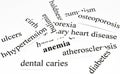 Anemia. Health care concept of diseases caused by unhealthy nutrition