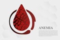 Anemia Iron red blood cell medical vector illustration medical.