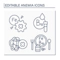 Anemia line icons set