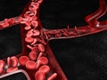 Anemia, sickle cell and normal red blood cell, 3d Illustration