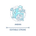 Anemia turquoise concept icon